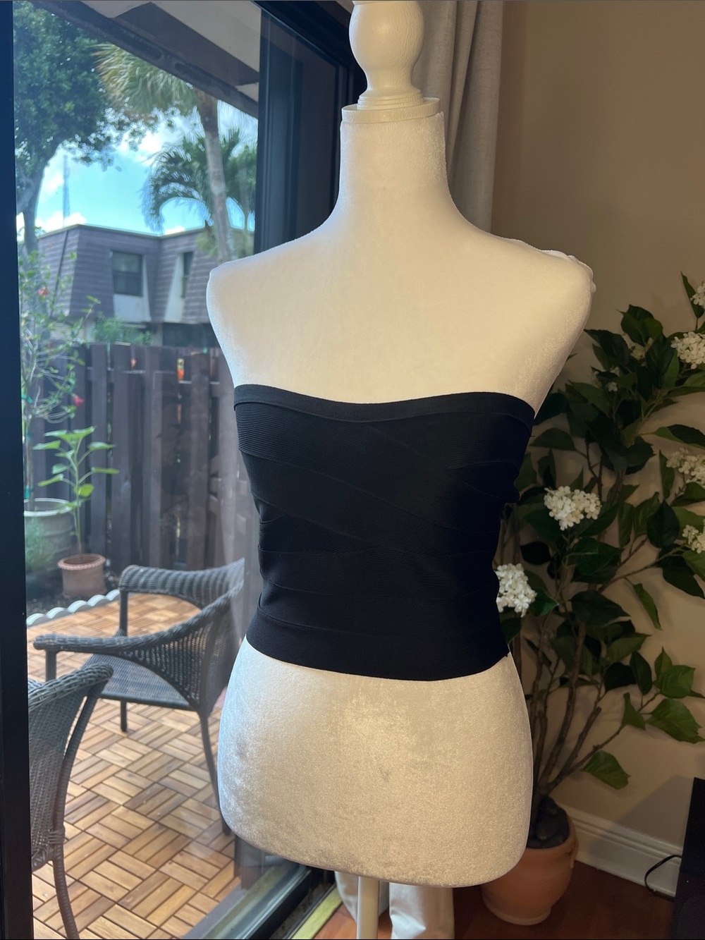 bebe Black crop tube top